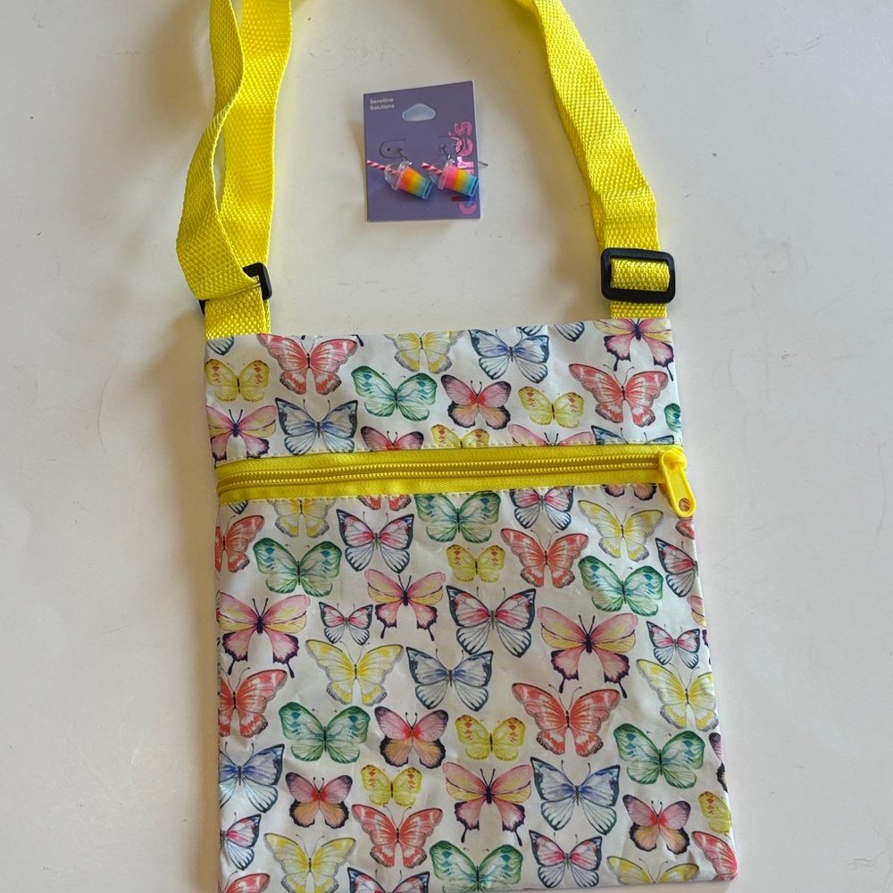 Butterfly Crossbody Bag with Slushie Earrings